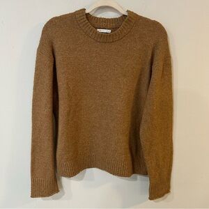 American Eagle Brown Tan Oversized Crewneck Cozy Soft Sweater Women’s Size Small